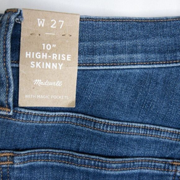 NEW Madewell 10" High-Rise Skinny Jeans in Bradshaw Wash, size 27 - Picture 12 of 16